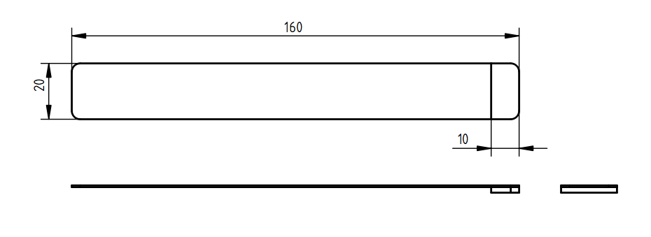 Rysunek techniczny pierwotnego kształtu zakładki